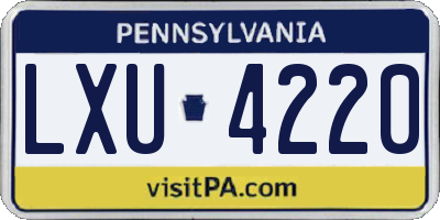PA license plate LXU4220