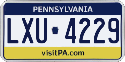 PA license plate LXU4229