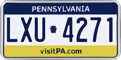 PA license plate LXU4271