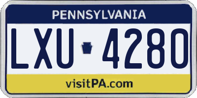 PA license plate LXU4280