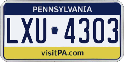 PA license plate LXU4303