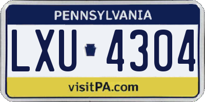 PA license plate LXU4304
