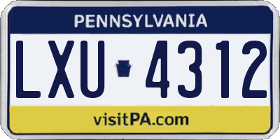 PA license plate LXU4312