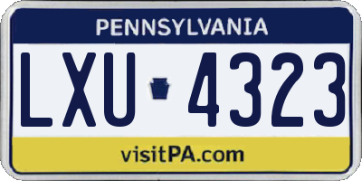 PA license plate LXU4323