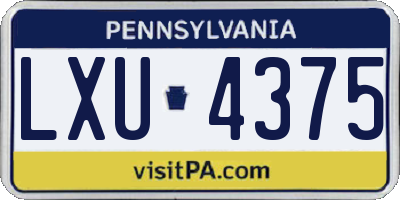 PA license plate LXU4375