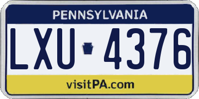 PA license plate LXU4376