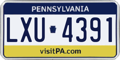 PA license plate LXU4391