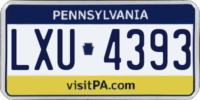 PA license plate LXU4393