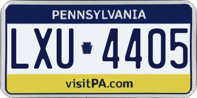 PA license plate LXU4405