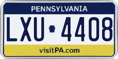 PA license plate LXU4408