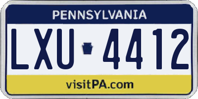 PA license plate LXU4412