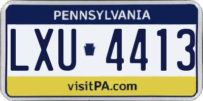 PA license plate LXU4413