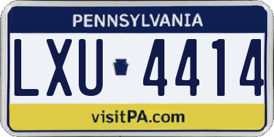 PA license plate LXU4414