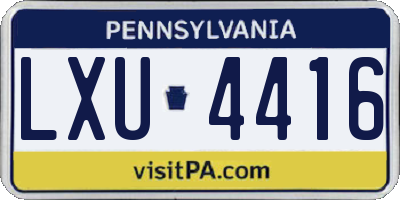 PA license plate LXU4416
