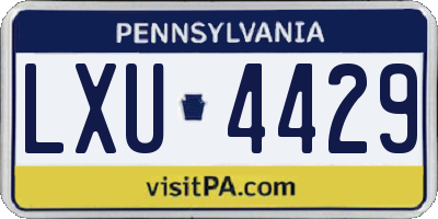 PA license plate LXU4429