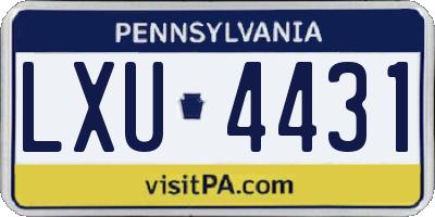 PA license plate LXU4431