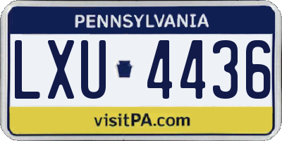 PA license plate LXU4436