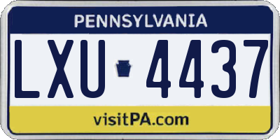 PA license plate LXU4437