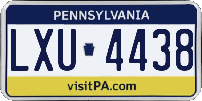 PA license plate LXU4438