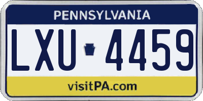 PA license plate LXU4459