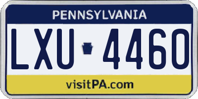 PA license plate LXU4460