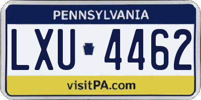 PA license plate LXU4462