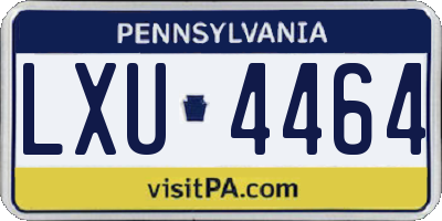 PA license plate LXU4464