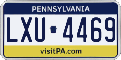 PA license plate LXU4469