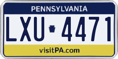 PA license plate LXU4471