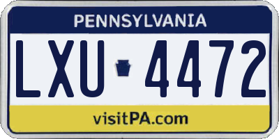 PA license plate LXU4472