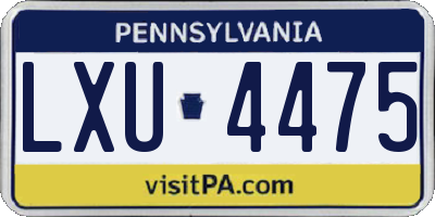 PA license plate LXU4475