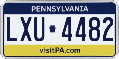 PA license plate LXU4482