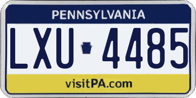 PA license plate LXU4485