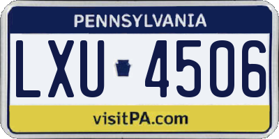 PA license plate LXU4506