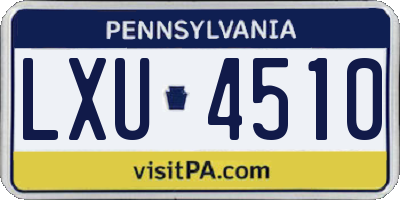PA license plate LXU4510