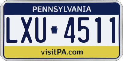 PA license plate LXU4511