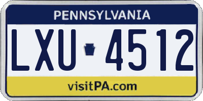 PA license plate LXU4512