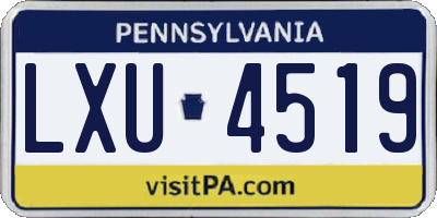 PA license plate LXU4519