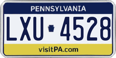 PA license plate LXU4528