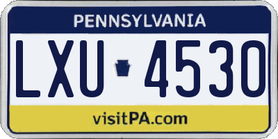 PA license plate LXU4530