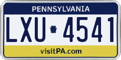 PA license plate LXU4541