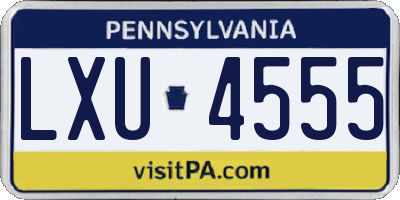 PA license plate LXU4555