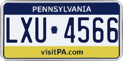 PA license plate LXU4566
