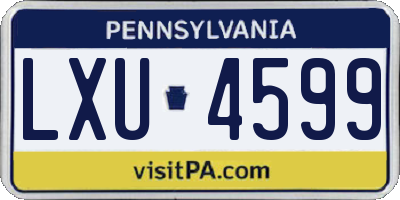 PA license plate LXU4599