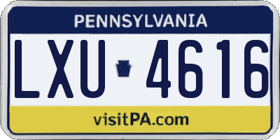 PA license plate LXU4616