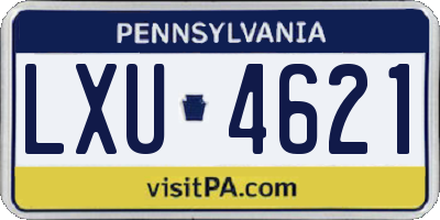 PA license plate LXU4621