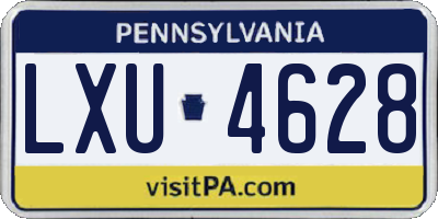 PA license plate LXU4628