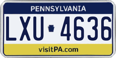 PA license plate LXU4636