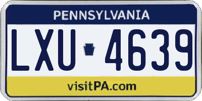 PA license plate LXU4639