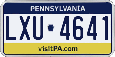 PA license plate LXU4641
